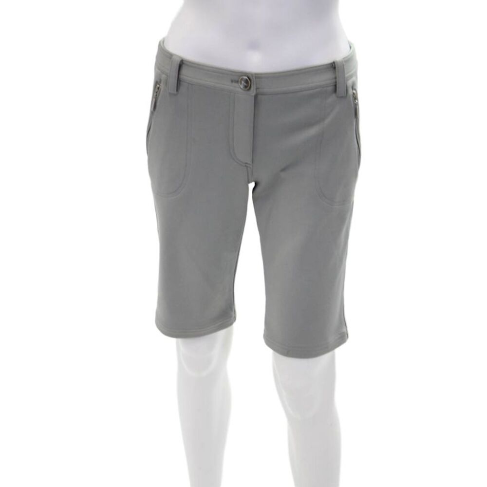 Birdy & Grace Womens Solid Knee Length Golf Shorts Gray Size 2